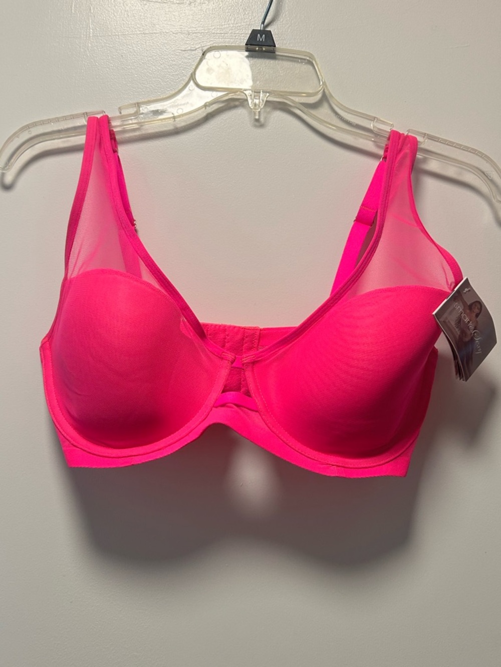 smart & sexy Hot Pink mesh balconette bra 34DD